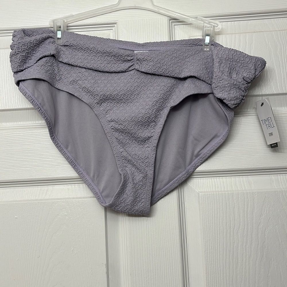Women's Time and Tru Purple 1x Bikini Bottoms